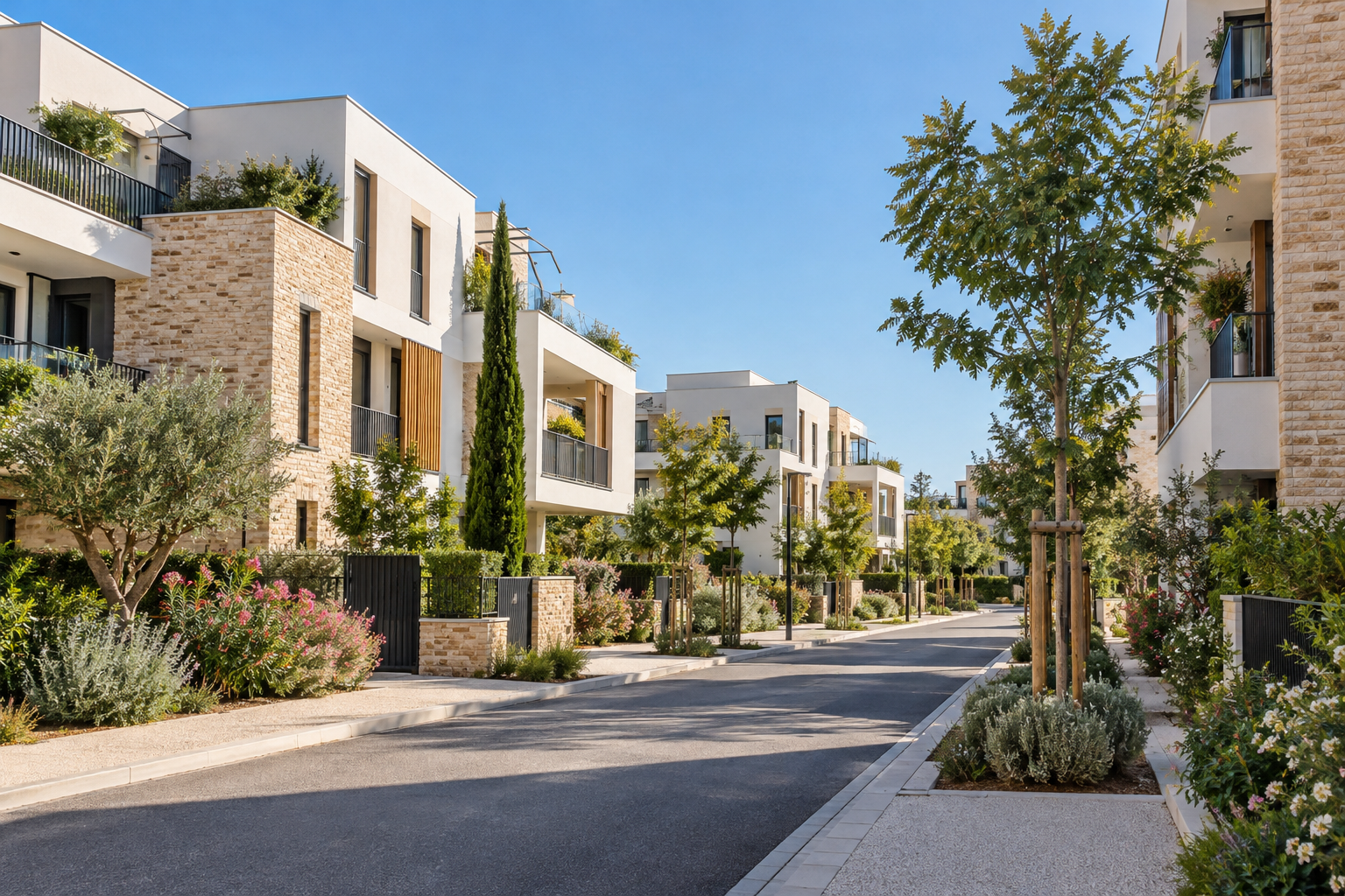 Programme résidentiel illustrant un projet de plusieurs logements